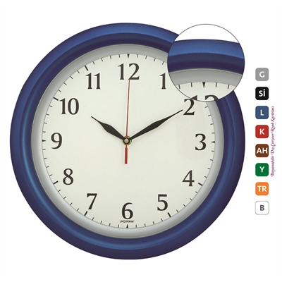Plastik Çerçeve Çemberli Duvar Saati 34 Cm